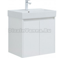 Тумба с раковиной Aquanet Nova Lite 60 белый глянец, с дверками