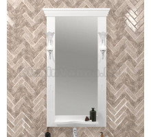 Зеркало Opadiris Риспекто 55, белое матовое, с полкой