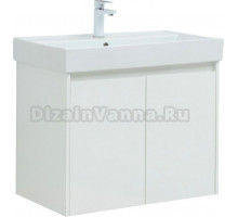 Тумба с раковиной Aquanet Nova Lite 75 белый глянец, с дверками