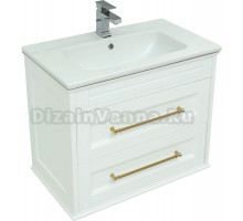 Тумба с раковиной Aquanet Бостон М 80 ручки золото