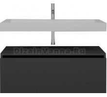 Тумба с раковиной Armadi Art Flat 100 подвесная, антрацит матовый