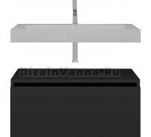 Тумба с раковиной Armadi Art Flat 80 подвесная, антрацит матовый