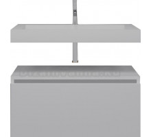 Тумба с раковиной Armadi Art Flat 80 подвесная, белый глянец