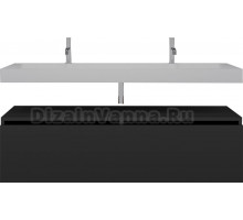 Тумба с раковиной Armadi Art Flat 140 подвесная, антрацит матовый