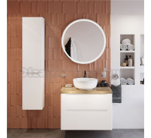 Мебель для ванной STWORKI Берген 80 белая со светлой столешницей, раковина Moduo 40 RING