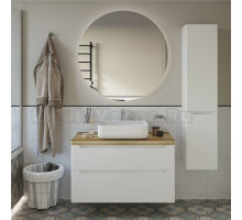 Мебель для ванной STWORKI Берген 100 белая со светлой столешницей, раковина Soul 1