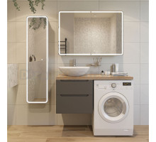 Мебель для ванной STWORKI Берген 60 серая со светлой столешницей 122, раковина Moduo 55 Leaf, R