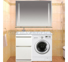 Тумба с раковиной Style Line Даллас 110 Люкс Plus напольная, белая, эмаль