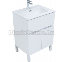 Тумба с раковиной Aquanet Алвита new 60 напольная, белая матовая, с дверками и ящиком