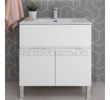 Тумба с раковиной Aquanet Алвита new 80 напольная, белая матовая, с дверками и ящиком
