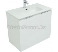 Тумба с раковиной Aquanet Алвита new 80 подвесная, белая матовая, с дверками