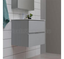 Тумба с раковиной Aquanet Алвита new 60 подвесная, серый, с ящиками