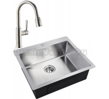 Комплект Мойка кухонная Zorg Inox R 5951 + Смеситель для кухни Domaci Равенна ECB 7011 сатин