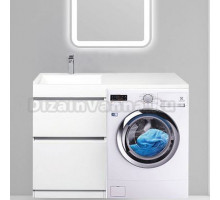 Тумба с раковиной Style Line Даллас 120 Люкс Plus напольная, белая, эмаль