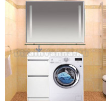 Тумба с раковиной Style Line Даллас 100 Люкс Plus напольная, белая, эмаль