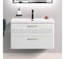 Тумба с раковиной BelBagno Due 80 белый металлик