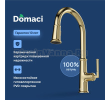 Смеситель для кухни Domaci Римини D569182CG золото