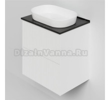 Тумба под раковину со столешницей La Fenice Terra Twin 60 подвесная, bianco, белая матовая, столешница черный мрамор