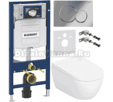 Комплект Умный унитаз Geberit AquaClean Alba + Инсталляция Duofix UP 320 111.300.00.5 + Кнопка Sigma 01 115.770.21.5 хром + Звукоизоляция 156.050.00.1 + Крепления 111.815.00.1 к стене