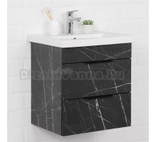 Тумба с раковиной IKA Alta 50x56x40 Камень Пьетра Гриджиа черный
