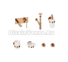 Комплект для раковины Wellsee ONCE! and forever 201000549 С ВНУТРЕННЕЙ ЧАСТЬЮ, с сифоном, донным клапаном и аксессуарами для ванной, розовое золото