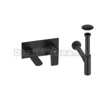 Комплект для раковины Wellsee ICON! for life 201000482 С ВНУТРЕННЕЙ ЧАСТЬЮ, сифоном и донным клапаном, черный матовый