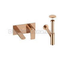 Комплект для раковины Wellsee ICON! for life 201000484 С ВНУТРЕННЕЙ ЧАСТЬЮ, сифоном и донным клапаном, розовое золото