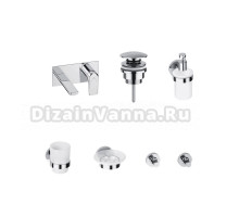 Комплект для раковины Wellsee ICON! for life 201000501 С ВНУТРЕННЕЙ ЧАСТЬЮ, донным клапаном и аксессуарами для ванной, хром