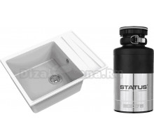 Комплект Мойка GranFest Level GF-LV-660L иней + Измельчитель Status ECO 75