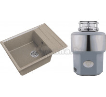 Комплект Мойка GranFest Level GF-LV-660L песочная + Измельчитель Status Premium 300