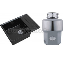 Комплект Мойка GranFest Level GF-LV-660L черная + Измельчитель Status Premium 300