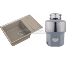 Комплект Мойка GranFest Level GF-LV-760L песочная + Измельчитель Status Premium 300