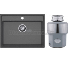 Комплект Мойка GranFest Level LV-660 графит + Измельчитель Status Premium 300