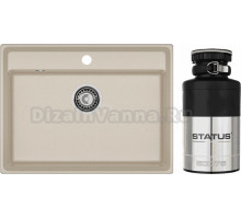 Комплект Мойка GranFest Level LV-660 кашемир + Измельчитель Status ECO 75