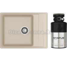 Комплект Мойка GranFest Level LV-660L кашемир + Измельчитель Status ECO 75