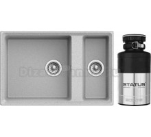 Комплект Мойка GranFest Level LV-760 K серая + Измельчитель Status ECO 75