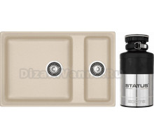 Комплект Мойка GranFest Level LV-760K кашемир + Измельчитель Status ECO 75