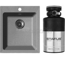 Комплект Мойка GranFest Practik GF-P505 серый + Измельчитель Status ECO 75