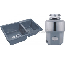 Комплект Мойка GranFest Practik GF-P780K графит + Измельчитель Status Premium 300