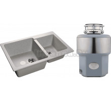 Комплект Мойка GranFest Practik GF-P780K серая + Измельчитель Status Premium 300