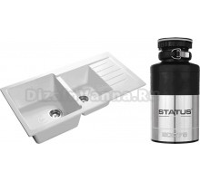 Комплект Мойка GranFest Practik P-980 KL иней + Измельчитель Status ECO 75