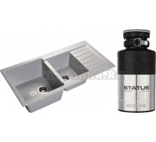 Комплект Мойка GranFest Practik P-980 KL серая + Измельчитель Status ECO 75