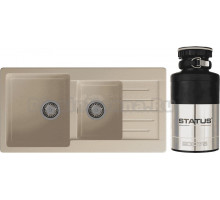 Комплект Мойка GranFest Practik P-980KL кашемир + Измельчитель Status ECO 75