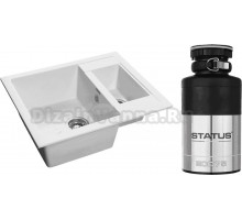 Комплект Мойка GranFest Quadro GF-Q610K иней + Измельчитель Status ECO 75