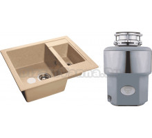 Комплект Мойка GranFest Quadro GF-Q610K песочная + Измельчитель Status Premium 300