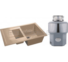 Комплект Мойка GranFest Quadro GF-Q775KL топаз + Измельчитель Status Premium 300