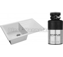 Комплект Мойка GranFest Quadro GF-Q780L иней + Измельчитель Status ECO 75