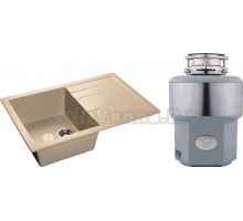 Комплект Мойка GranFest Quadro GF-Q780L песочный + Измельчитель Status Premium 300