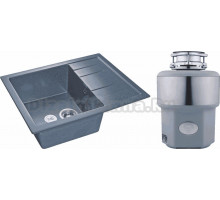 Комплект Мойка GranFest Quadro GR Q-650 L графит + Измельчитель Status Premium 300