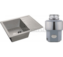 Комплект Мойка GranFest Quadro GR-Q650L серый + Измельчитель Status Premium 300